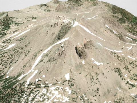 Mountain landscape Lassen Peak North America 3D Model