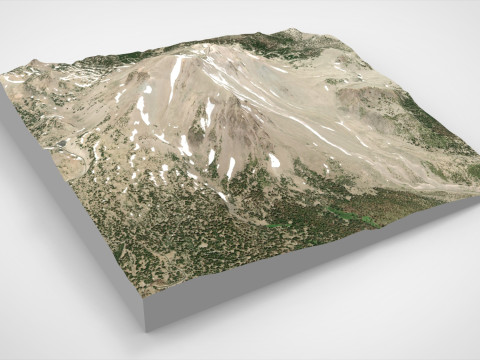 Mountain landscape Lassen Peak North America 3D Model