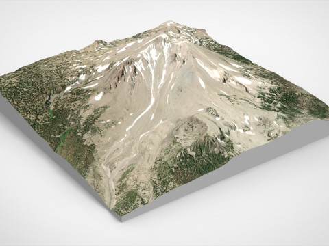 Mountain landscape Lassen Peak North America 3D Model