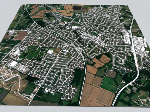 Cityscape Rayleigh England 3D Model