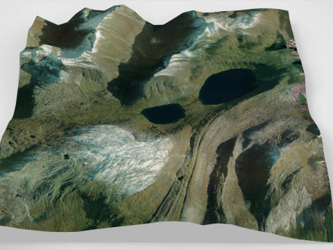 Paesaggio di montagna Skoganvarre Nedre Kuvatnan Musken Norvegia Modello 3D