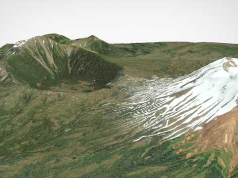 Mount Edgecumbe Kruzof Island Alaska 3D Model