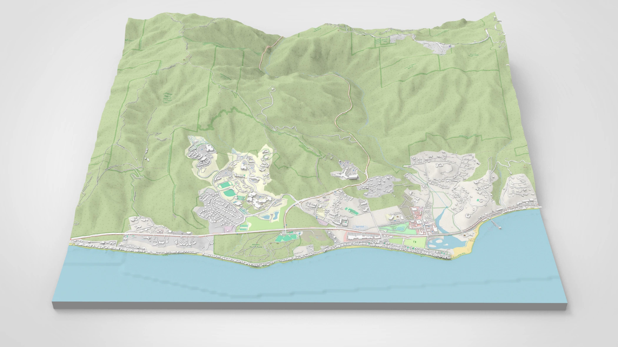 Paisagem urbana Malibu Condado de Los Angeles Califórnia Estados Unidos Modelo 3D .c4d .max .obj .3ds .fbx .stl .blend