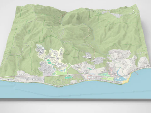 Paisagem urbana Malibu Condado de Los Angeles Calif&oacute;rnia Estados Unidos Modelo 3D