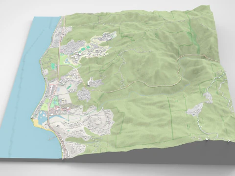 Paisagem urbana Malibu Condado de Los Angeles Calif&oacute;rnia Estados Unidos Modelo 3D