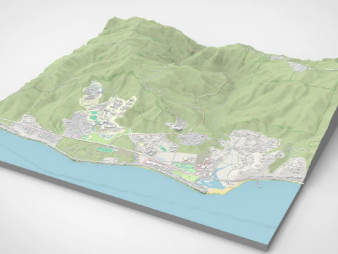 Paisagem urbana Malibu Condado de Los Angeles Calif&oacute;rnia Estados Unidos Modelo 3D