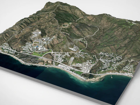 Paisagem urbana Malibu Condado de Los Angeles Calif&oacute;rnia Estados Unidos Modelo 3D