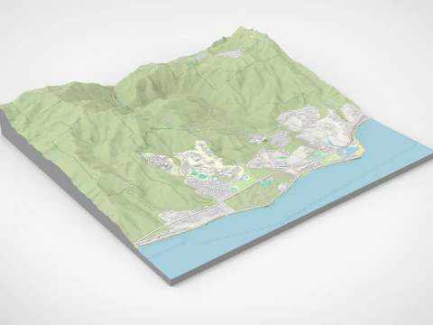 Paisagem urbana Malibu Condado de Los Angeles Calif&oacute;rnia Estados Unidos Modelo 3D