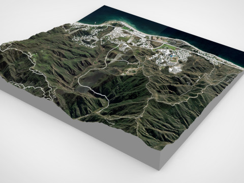 Cityscape Malibu Los Angeles County California United States Modelo 3D