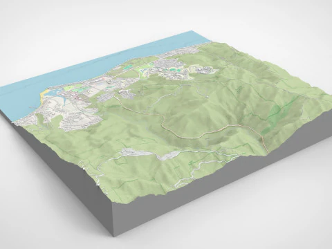 Paisagem urbana Malibu Condado de Los Angeles Calif&oacute;rnia Estados Unidos Modelo 3D