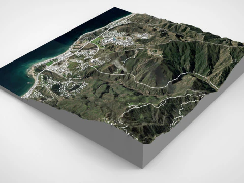 Paisagem urbana Malibu Condado de Los Angeles Calif&oacute;rnia Estados Unidos Modelo 3D