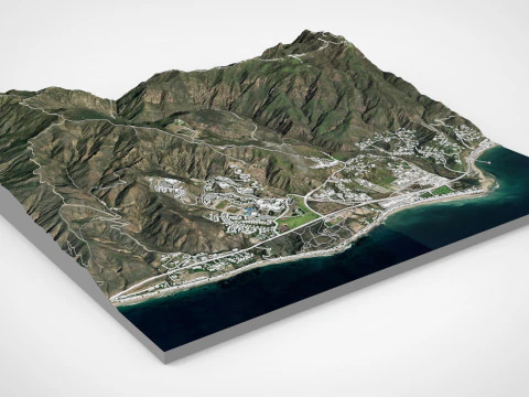 Paisagem urbana Malibu Condado de Los Angeles Calif&oacute;rnia Estados Unidos Modelo 3D