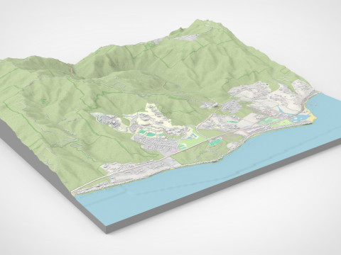 Cityscape Malibu Los Angeles County California United States Modelo 3D