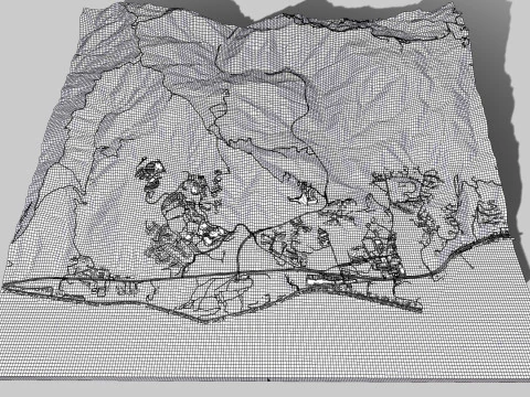 Paisagem urbana Malibu Condado de Los Angeles Calif&oacute;rnia Estados Unidos Modelo 3D