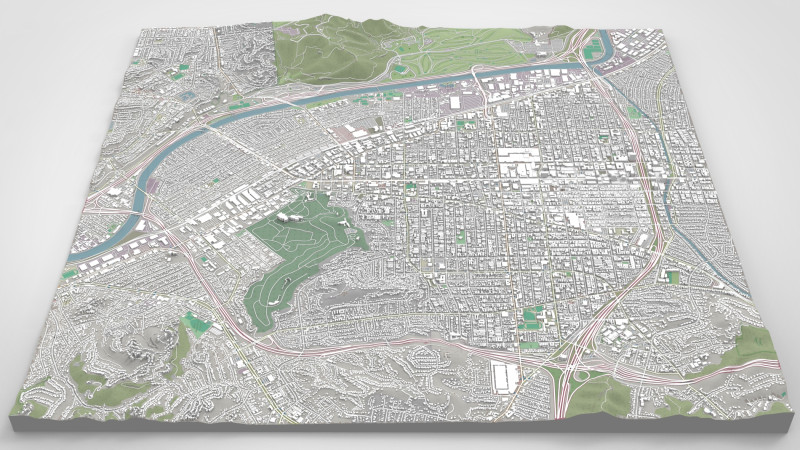 Cityscape Glendale California United States Modèle 3D .c4d .max .obj .3ds .fbx .stl .blend