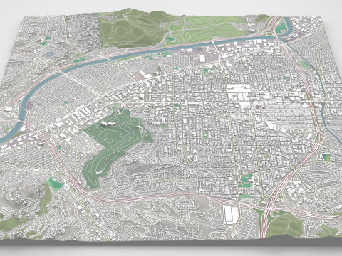 Cityscape Glendale California United States 3D Model