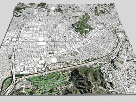 Cityscape Glendale California United States 3D Model