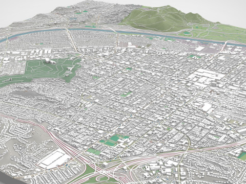Cityscape Glendale California United States Modèle 3D
