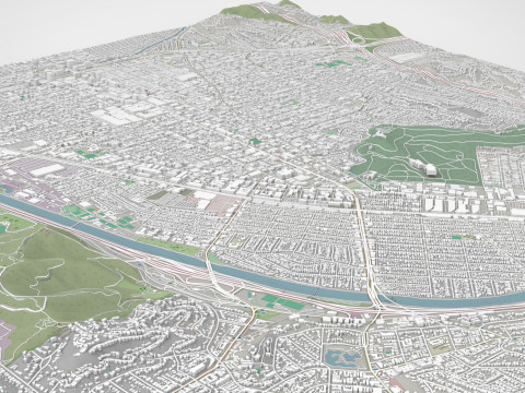 Cityscape Glendale California United States Modèle 3D