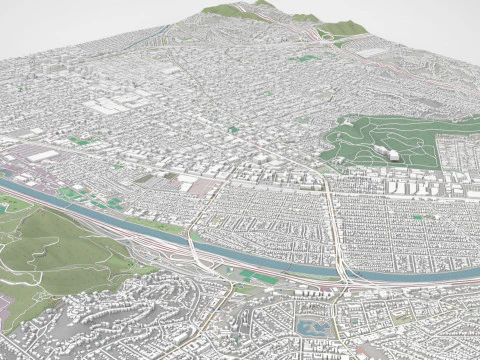Cityscape Glendale California United States 3D Model