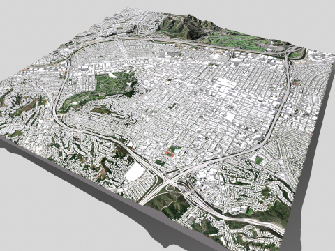 Cityscape Glendale California United States Modèle 3D