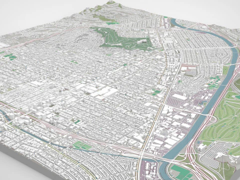 Cityscape Glendale California United States 3D Model