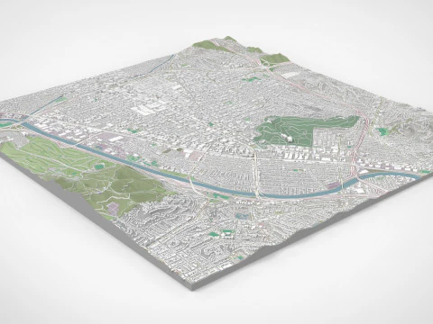 Cityscape Glendale California United States 3D Model