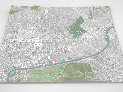 Cityscape Glendale California United States Modèle 3D