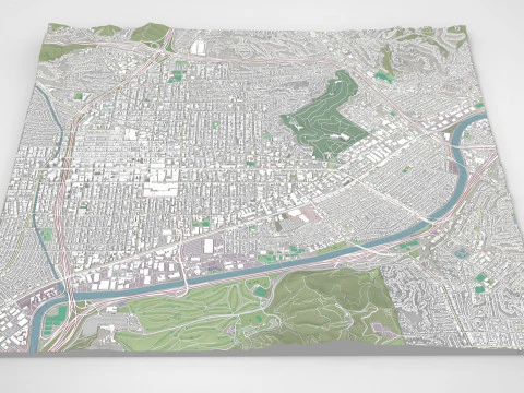 Cityscape Glendale California United States 3D Model
