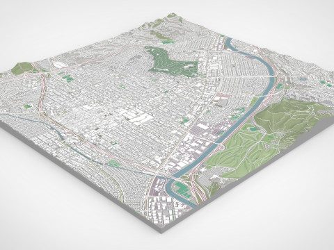 Cityscape Glendale California United States Modèle 3D