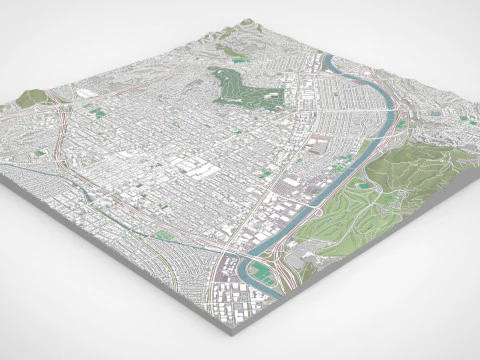 Cityscape Glendale California United States 3D Model