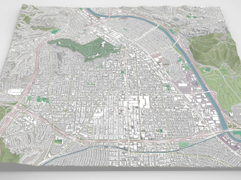 Cityscape Glendale California United States Modèle 3D