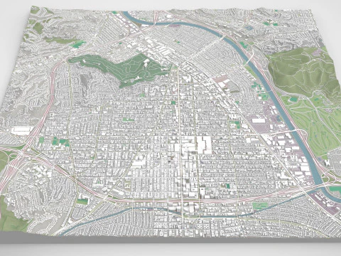 Cityscape Glendale California United States 3D Model
