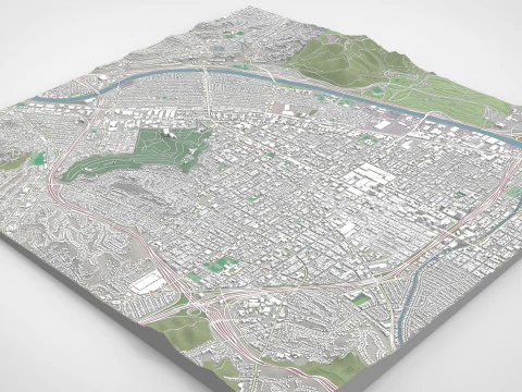 Cityscape Glendale California United States 3D Model