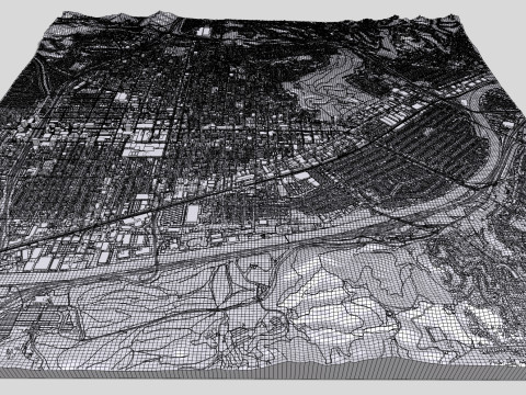 Cityscape Glendale California United States Modèle 3D