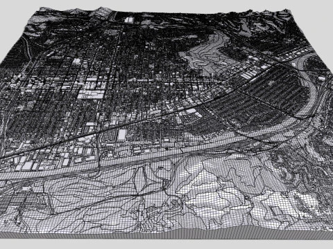 Cityscape Glendale California United States 3D Model