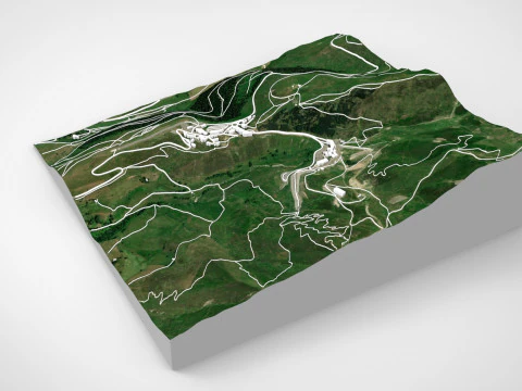 Est&acirc;ncia de esqui de Peyragude Pirineus Franceses Fran&ccedil;a Modelo 3D