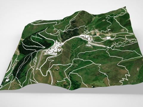 Peyragude ski resort French Pyrenees France Modello 3D