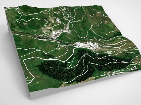 Peyragude ski resort French Pyrenees France Modello 3D
