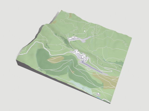 Peyragude ski resort French Pyrenees France Modello 3D