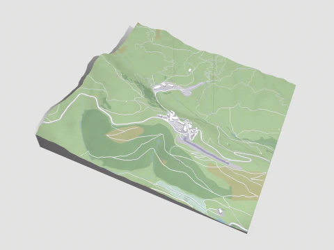 Est&acirc;ncia de esqui de Peyragude Pirineus Franceses Fran&ccedil;a Modelo 3D