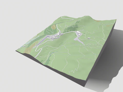 Est&acirc;ncia de esqui de Peyragude Pirineus Franceses Fran&ccedil;a Modelo 3D