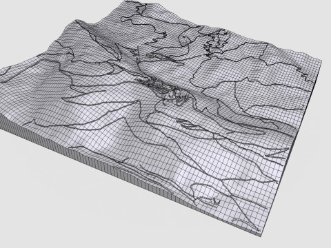 Peyragude ski resort French Pyrenees France Modello 3D
