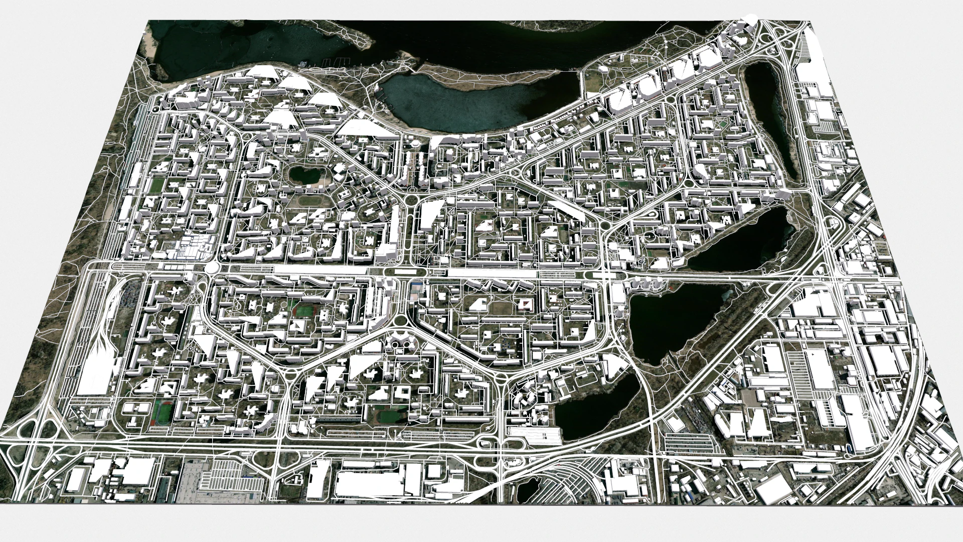 Cityscape Kyiv Ukraine Obolon fragment city 3D Model .c4d .max .obj .3ds .fbx .stl .blend 