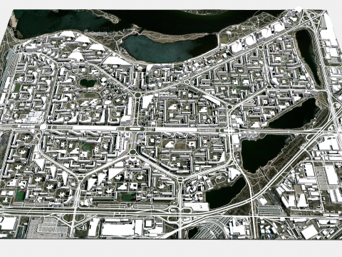Cityscape Kyiv Ukraine Obolon fragment city Modello 3D