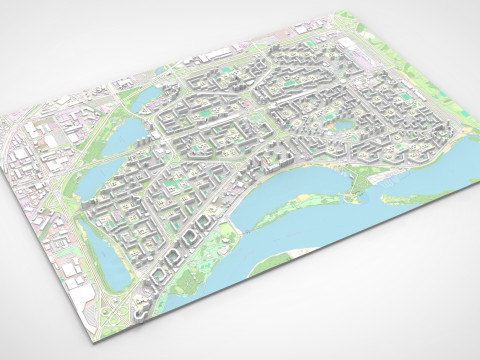 Cityscape Kyiv Ukraine Obolon fragment city 3Dモデル