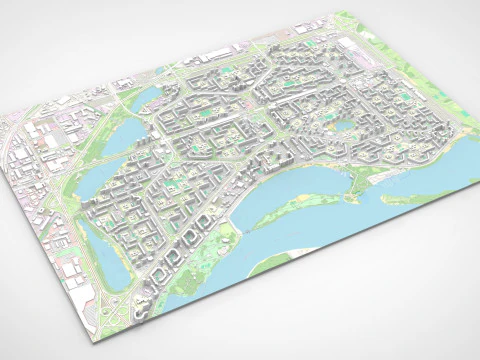 Cityscape Kyiv Ukraine Obolon fragment city 3D Model