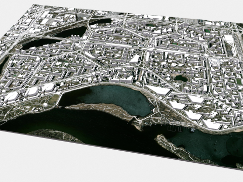Cityscape Kyiv Ukraine Obolon fragment city 3Dモデル