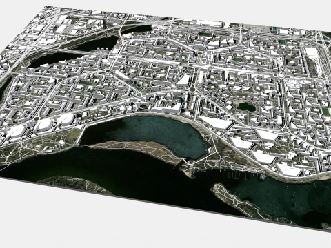 Cityscape Kyiv Ukraine Obolon fragment city 3D Model