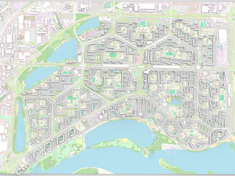 Cityscape Kyiv Ukraine Obolon fragment city 3Dモデル